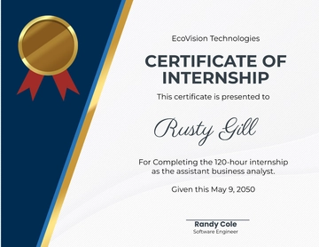 Free Internship Certificate Template to Edit Online