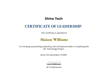 Free Creative Leadership Certificate Template to Edit Online