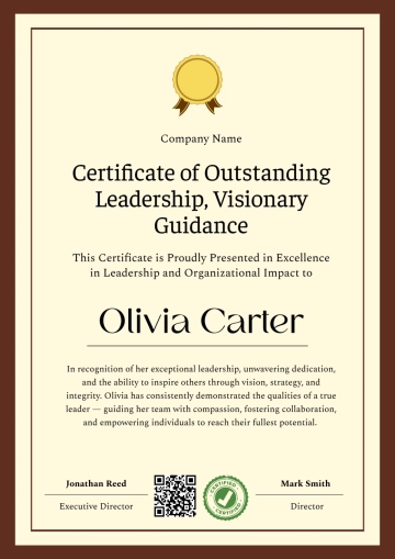 Free Leadership Award Certificate Template to Edit Online