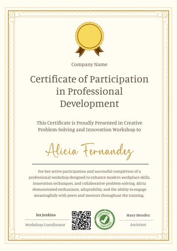 Free Modern Workshop Certificate Template to Edit Online