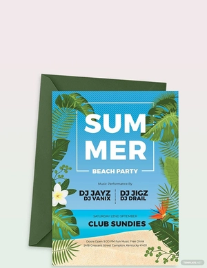 Summer Beach Party Invitation Template