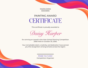 Free Painting Award Certificate Template to Edit Online