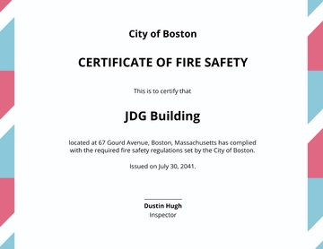 Free Final Fire Safety Certificate Template to Edit Online