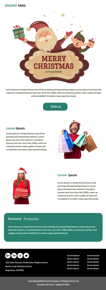 Free Christmas Promotion Newsletter Template to Edit Online