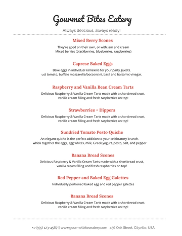 Free Simple Baby Shower Menu Template to Edit Online
