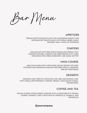 Free Birthday Dinner Menu Template to Edit Online