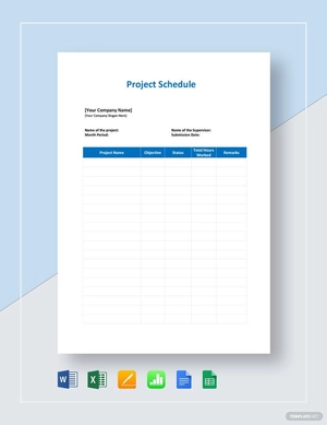 Project Schedule Template