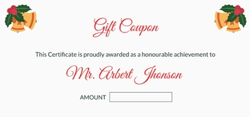 Free Simple Christmas Gift Coupon Template to Edit Online