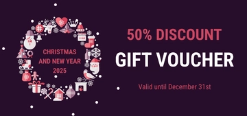 Free Simple Christmas Discount Gift Voucher Template to Edit Online