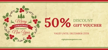 Free Simple Christmas Discount Voucher Template to Edit Online