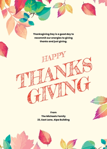 Free Thanksgiving Card Template to Edit Online