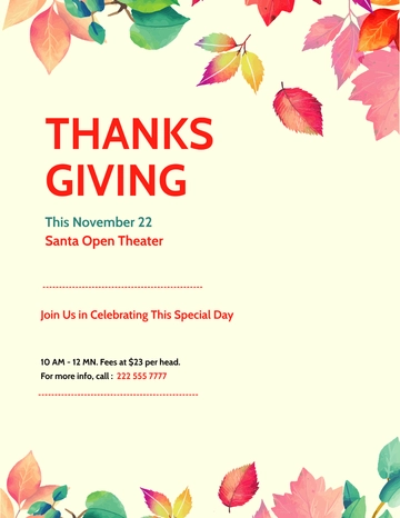 Free Thanksgiving Flyer Template to Edit Online