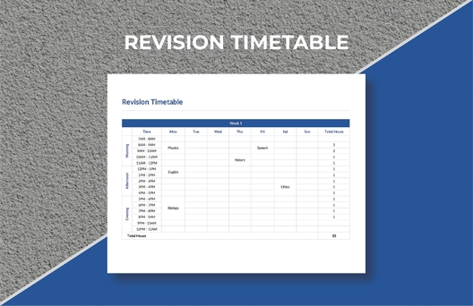Revision Timetable Template