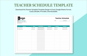 Teacher Schedule Template