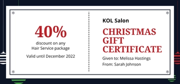 Free Modern Christmas Gift Certificate Template to Edit Online