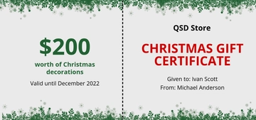 Free Snowflake Christmas Gift Certificate Template to Edit Online