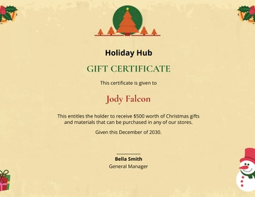 Free Christmas Certificate Template to Edit Online