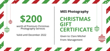 Free Retro Christmas Gift Certificate Template to Edit Online