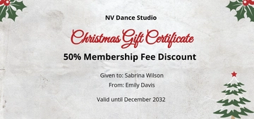 Free Elegant Christmas Gift Certificate Template to Edit Online