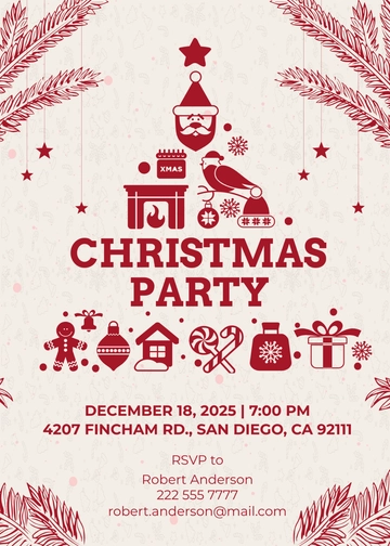 Free Christmas Greeting Invitation Card Template to Edit Online