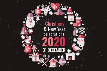 Free Creative Christmas and New Year Greeting Card Template to Edit Online