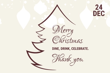 Free Restaurant Christmas Thank You Card Template to Edit Online