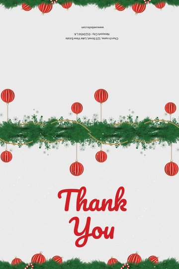 Free Minimal Christmas Thank You Card Template to Edit Online