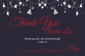 Free Christmas Gift Thank You Card Template to Edit Online