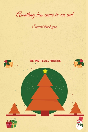 Free Christmas Bi Fold Thank You Card Template to Edit Online