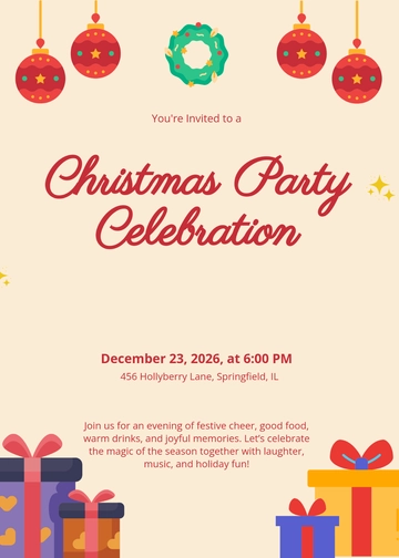Free Christmas Party Invitation Template to Edit Online