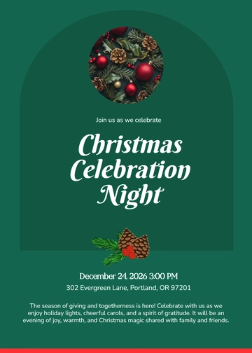 Free Modern Christmas Invitation Template to Edit Online