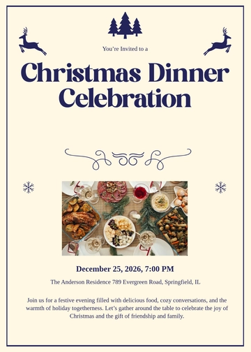 Free Christmas Dinner Invitation Template to Edit Online