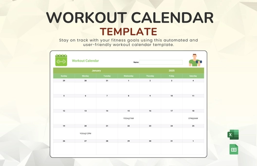 Workout Calendar Template
