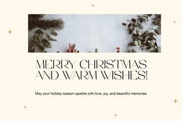 Free Elegant Merry Christmas Postcard Template to Edit Online
