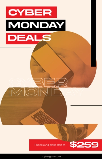 Free Cyber Monday Deal Poster Template to Edit Online