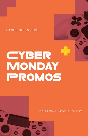 Free Cyber Monday Promotional Poster Template to Edit Online