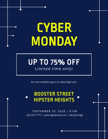 Free Cyber Monday Discount Flyer Template to Edit Online