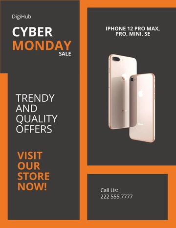 Free Cyber Monday Sale Flyer Template to Edit Online