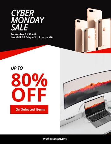 Free Printable Cyber Monday Discount Flyer Template to Edit Online
