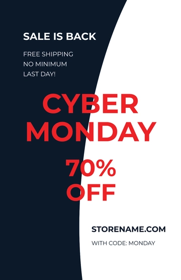 Free Cyber Monday Poster Template to Edit Online