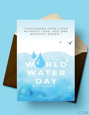 World Water Day Greeting Card Template