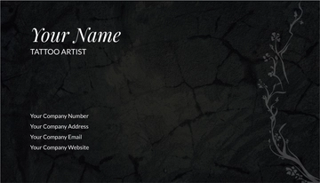 Free Tattoo Artist Business Card Template to Edit Online