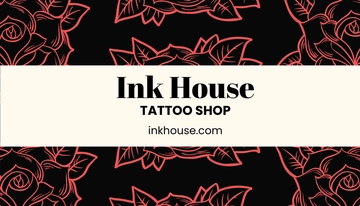 Free Tattoo Shop Business Card Template to Edit Online