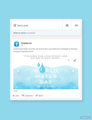 World Water Day Linkedin Post Template