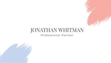 Free Modern Painter Business Card Template to Edit Online
