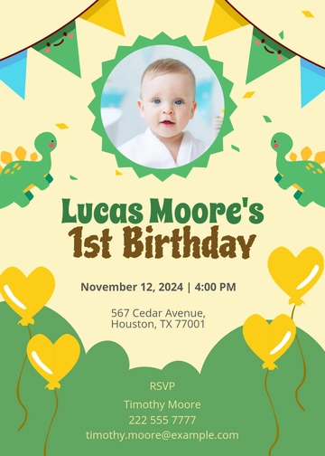 First Birthday Invitation Template - Edit Online & Download