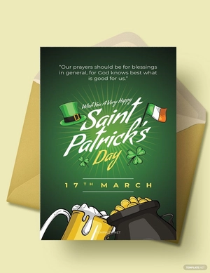 Saint Patrick's Day Greeting Card Template