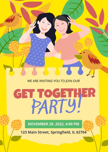 Free Get Together Invitation Template to Edit Online