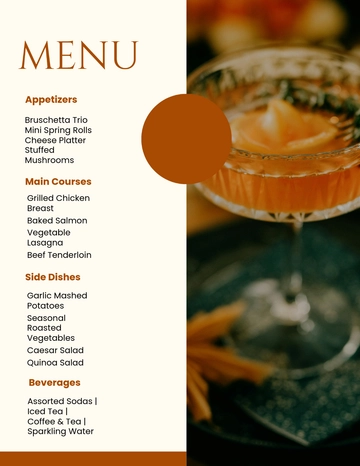 Free Catering Menu Template to Edit Online