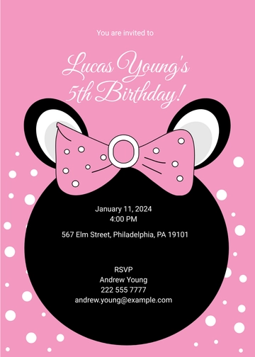 Free Minnie Mouse Birthday Invitation Template to Edit Online